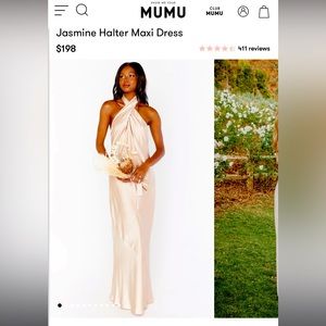 NWT show me your mumu jasmine halter maxi dress. Champagne luxe satin size M